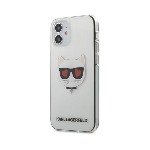 Lagerfeld чехол для iPhone 12 Mini PC/TPU Choupette Head Hearts Hard (прозрачный) KLHCP12SCLTR