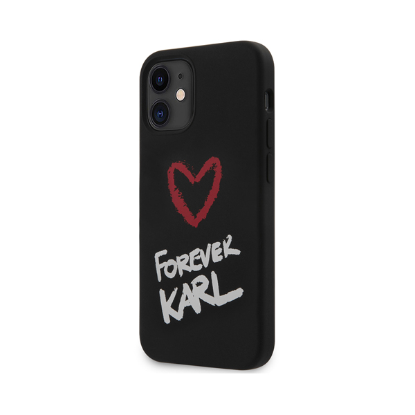 Lagerfeld чехол для iPhone 12 Mini Liquid silicone Forever Karl Hard (черный) KLHCP12SSILKRBK