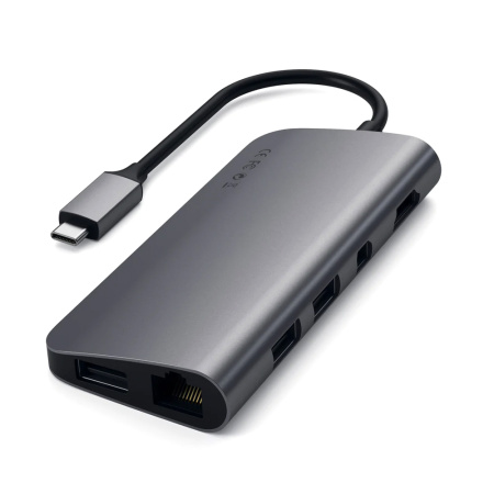 Satechi хаб Aluminum Type-C Multimedia Adapter (серый) ST-TCMM8PAM
