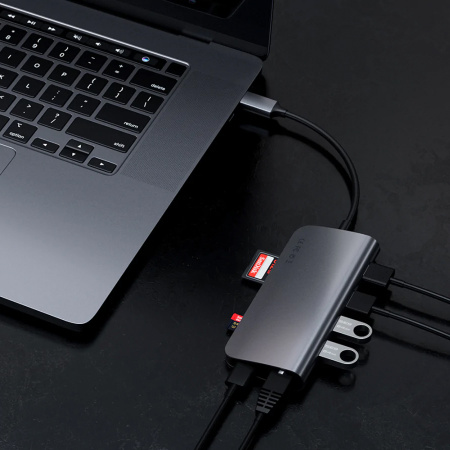 Satechi хаб Aluminum Type-C Multimedia Adapter (серый) ST-TCMM8PAM