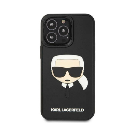 Karl Lagerfeld чехол для iPhone 14 Pro 3D Rubber Karl Head (черный) KLHCP14LKH3DBK