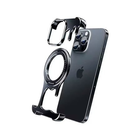 Eary чехол для iPhone 16 Pro Max Liquid Metal MagSafe (черный)