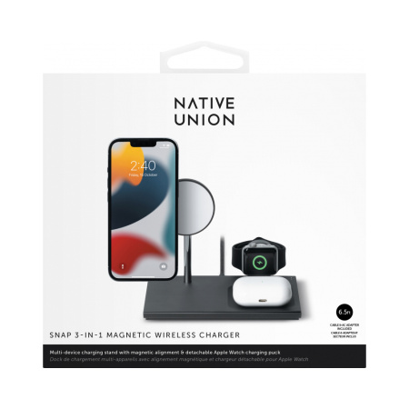 Native Union БЗУ Snap Magnetic 3 в 1 (черный) SNAP-3IN1-BLK-EU