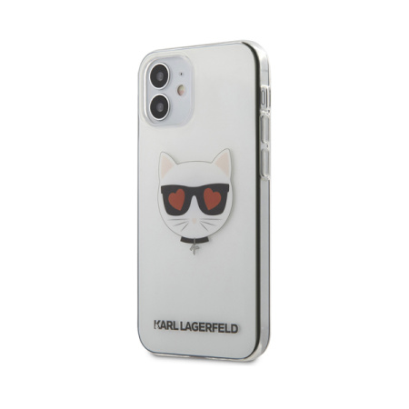 Lagerfeld чехол для iPhone 12 Mini PC/TPU Choupette Head Hearts Hard (прозрачный) KLHCP12SCLTR
