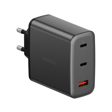 EnergEA СЗУ AmpCharge GaN 100W 2x Type-C + USB A (серый) CHR-AC24-GAN100EU