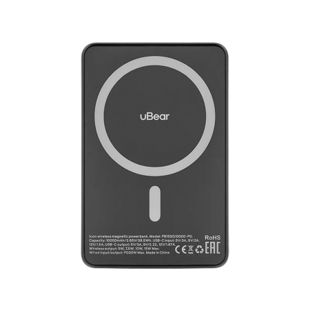 uBear внешний аккумулятор MagSafe Icon Qi2 20W 10000mAh (серый) PB15SG10000-PDM