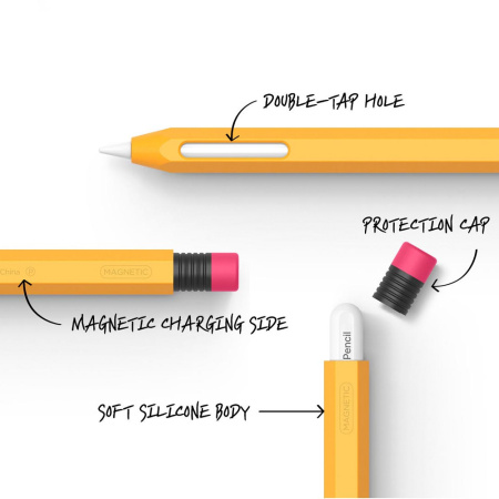 Elago защитный чехол для стилуса Apple Pencil 2 Silicone case (желтый) EAPEN2-SC-YE