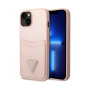 Guess чехол для iPhone 14 Saffiano Double Card with Cardholder (розовый) GUHCP14SPSATPP