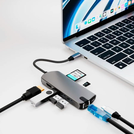 VLP хаб 8в1 Infinity Hub Type-C (серый) 1083001