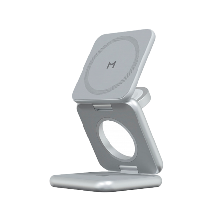 Magssory БЗУ Fold Pro Qi2 3 в 1 (серебристый) WCH063s