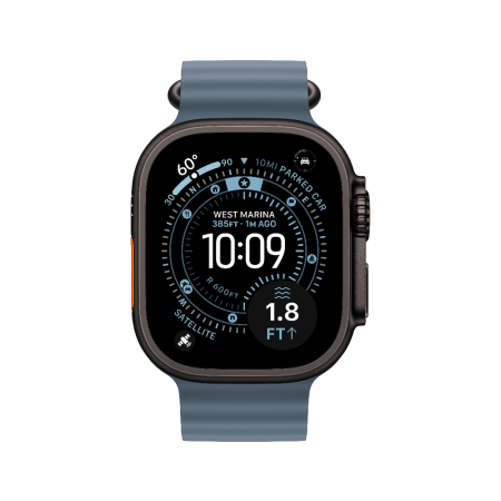 Apple Watch Ultra 3 49mm, натуральный, Ocean Band синий ремешок