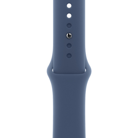 Apple Watch 10 42mm, алюминий, серебристый, спортивный синий ремешок