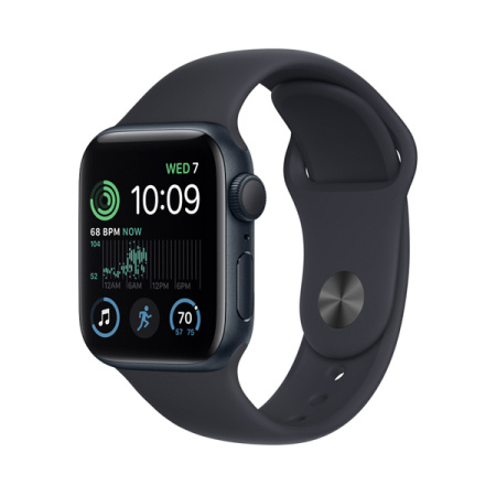 Apple Watch SE 2 40mm, тёмная ночь, спортивный черный ремешок S/M