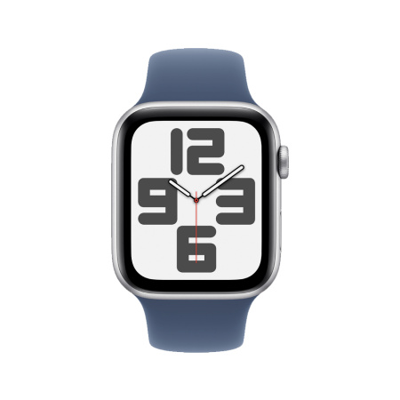 Apple Watch SE 2 44mm, серебристый, спортивный синий ремешок M/L