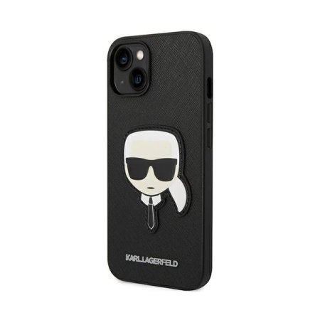 Karl Lagerfeld чехол для iPhone 14 Saffiano Karl's Head (черный) KLHCP14SSAPKHK