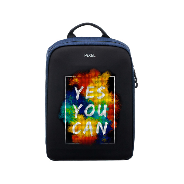 PixelBag рюкзак 13" с LED-дисплеем Pixel Plus Navy (темно-синий) + внешний павербанк GOLF 10000 mAh