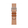 Apple Watch 11 46 Hermes, титан, серо-коричневый ремешок Toile H Single Tour Gold/Ecru