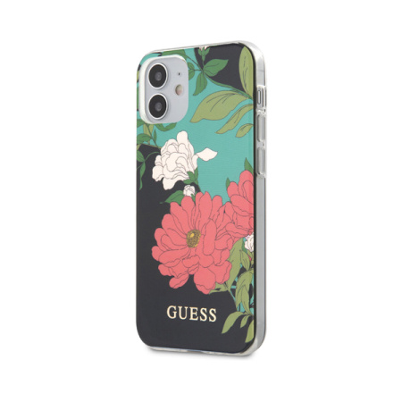 Guess чехол для iPhone 12 Mini PC/TPU Flower Hard Shiny N.1 (зеленый) GUHCP12SIMLFL01
