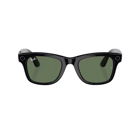 Ray-Ban экшн камера-очки Wayfarer L (Матовая черная оправа/Зеленые линзы хамелеон) (черный) 601SM153
