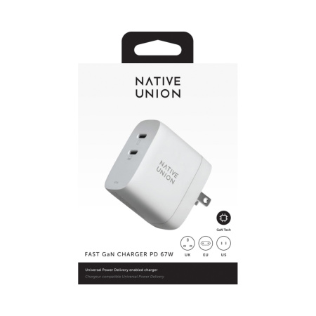 Native Union СЗУ PD Fast GaN Charger 67W 2х Type-C (белый) FAST-PD67-WHT-INT