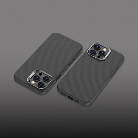 Deppa чехол для iPhone 16 Pro Max Real Kevlar MagSafe (черный) 84243