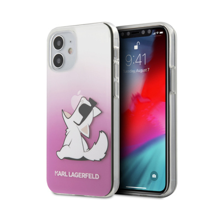Lagerfeld чехол для iPhone 12 Mini PC/TPU Choupette Fun Hard (розовый) KLHCP12SCFNRCPI