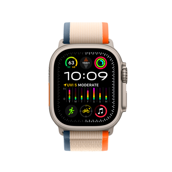 Apple ремешок Trail Loop 46/49 мм (S/M) (оранжевый/бежевый) MT5W3ZM/A