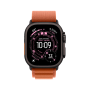 Apple Watch Ultra 3 49mm, черный, Alpine Loop S оранжевый ремешок