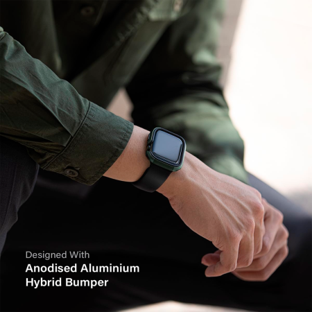 Uniq чехол для Apple Watch 49mm Valencia Aluminium (черный) 49MM-VALBLK