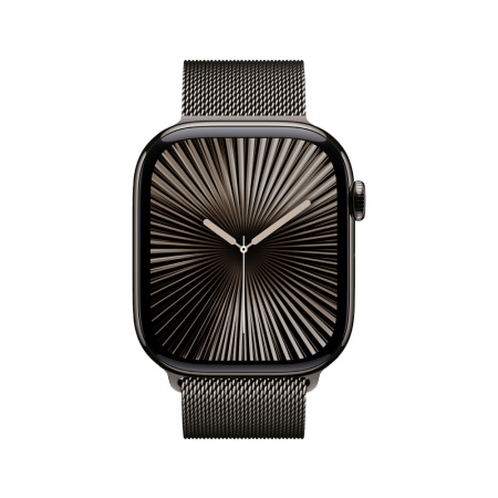 Apple Watch 10 42mm, титан, черный, миланская черная петля
