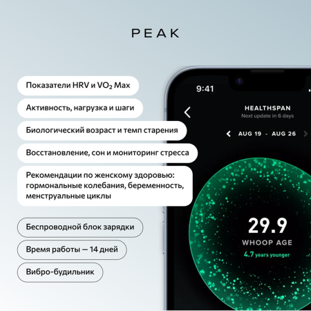 Whoop спортивный браслет Whoop 5.0 + годовая подписка Peak