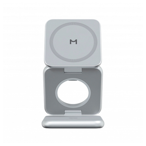Magssory БЗУ Fold Pro Qi2 3 в 1 (серебристый) WCH063s
