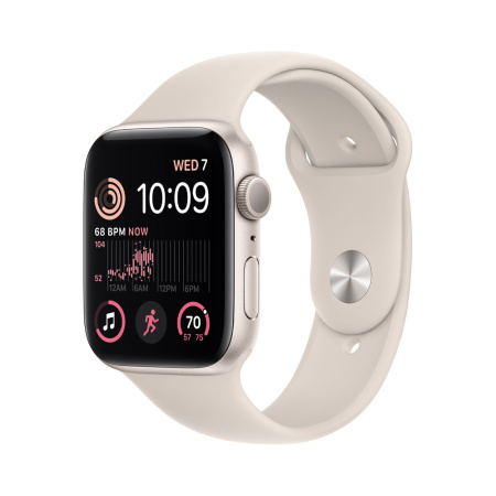 Apple Watch SE 2 44mm, сияющая звезда, спортивный бежевый ремешок M/L