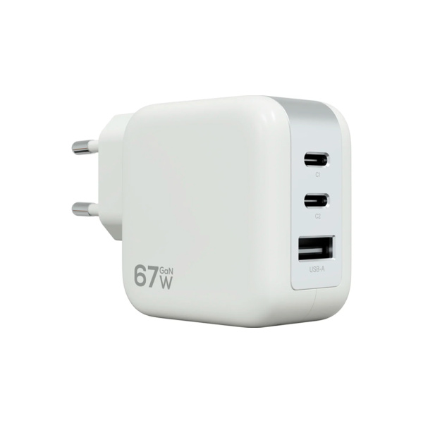 Magssory СЗУ GaN Wall Charger 67W 2x Type-C + USB A (белый) ACH011