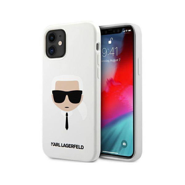 Lagerfeld чехол для iPhone 12 Mini Liquid silicone Karl's Head Hard (белый) KLHCP12SSLKHWH
