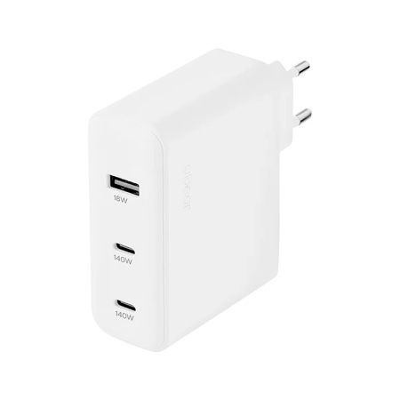 uBear СЗУ Wall charger Motion 140W 2x Type-C + USB A (белый) WC30WHPD140-ACC