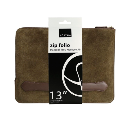 Bustha чехол-папка для MacBook 13.6 Zip Folio Leather (темно-зеленый) BST755120