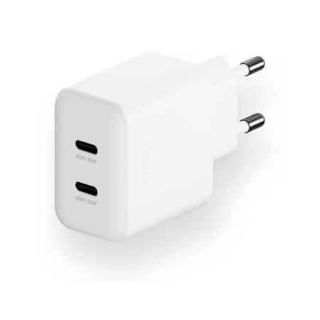 uBear СЗУ Wall charger Bridge GaN 45W 2х Type-C (белый) WC27WHPD45-2C