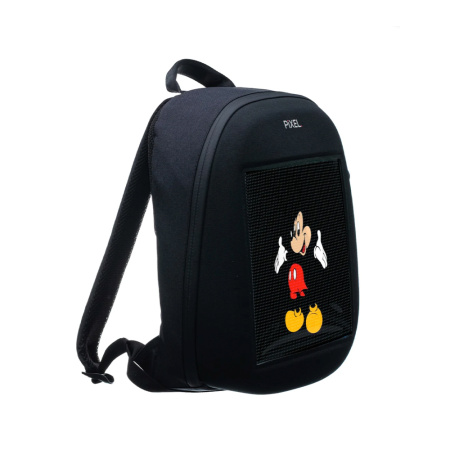 PixelBag рюкзак 15" с LED-дисплеем Pixel One Black Moon (черный) + внешний павербанк GOLF 10000 mAh
